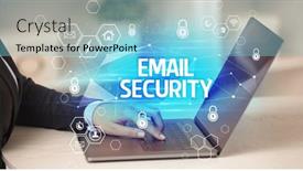  Presentation with data protection - Audience pleasing theme consisting of email-security-inscription-on-laptop backdrop and a light blue colored foreground