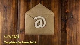  Presentation with vintage letter - PPT theme featuring email-sign-on-a-craft background and a tawny brown colored foreground
