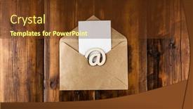  Presentation with vintage letter - Slide deck enhanced with email-sign-with-white-blank background and a tawny brown colored foreground