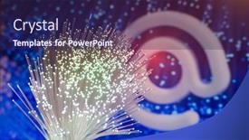  Presentation with fiber optics - Presentation theme with email-signs-with-fiber-optics background and a navy blue colored foreground