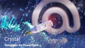  Presentation with network cable - Slides having email-signs-with-network-cable background and a ocean colored foreground