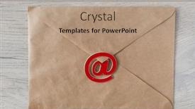  Presentation with simbol - Presentation theme having email-simbol-at-sign background and a coral colored foreground