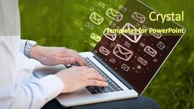  Presentation with email - Slide deck having email spamming - concept of sending e-mails background and a tawny brown colored foreground