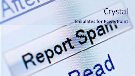  Presentation with spam - PPT theme with email spamming - sign report spam on computer background and a  colored foreground