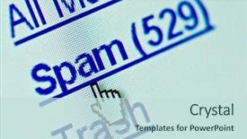  Presentation with spam - Beautiful presentation theme featuring email spamming - spam e-mail folder macro copy backdrop and a  colored foreground