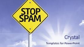  Presentation with road stop sign - Cool new presentation design with email spamming - stop spam road sign backdrop and a sky blue colored foreground