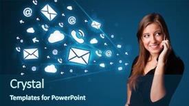  Presentation with making a difference - Amazing presentation design having email spamming - young lady standing and making backdrop and a ocean colored foreground