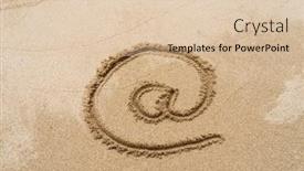  Presentation with email - Presentation theme featuring email-symbol-draw-on-beach background and a lemonade colored foreground