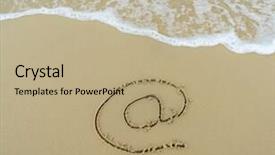  Presentation with email - Amazing theme having email symbol draw on beach backdrop and a coral colored foreground