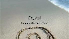  Presentation with email - Presentation with email symbol draw on beach background and a light gray colored foreground