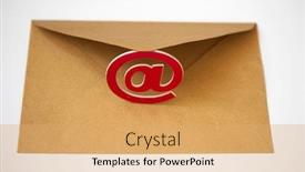  Presentation with email - Presentation theme consisting of email-symbol-on-business-letters background and a yellow colored foreground