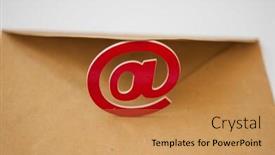  Presentation with email - Colorful PPT theme enhanced with email-symbol-on-business-letters backdrop and a yellow colored foreground