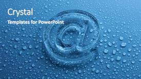  Presentation with mail - Beautiful PPT layouts featuring computers water - abstract e-mail on liquid bubbles backdrop and a teal colored foreground