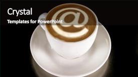  Presentation with symbol - Amazing PPT theme having cappucino with latte art backdrop and a black colored foreground