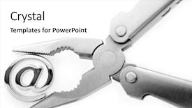  Presentation with mail - Amazing slide deck having e-mail symbol and pliers backdrop and a white colored foreground