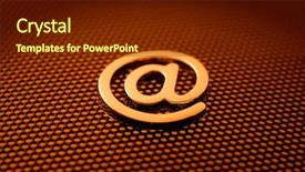  Presentation with mail - Colorful presentation design enhanced with gold e-mail symbol technology backdrop and a tawny brown colored foreground