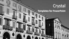  Presentation with galleria vittorio emanuele ii - Beautiful PPT theme featuring emanuele ii square in turin backdrop and a gray colored foreground