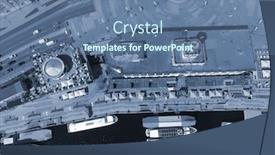  Presentation with boats - Amazing PPT theme having embankment-and-river-boats-early backdrop and a ocean colored foreground