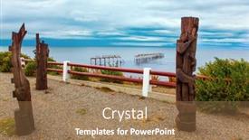  Presentation with strait - Beautiful slide deck featuring embankment-and-ruined-ocean-pier backdrop and a coral colored foreground