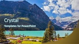  Presentation with banff national park - Slides having embankment of glacial lake louise background and a  colored foreground