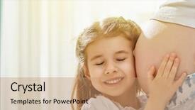  Presentation with woman child - Amazing theme having embarazo - happy pregnant woman with her backdrop and a coral colored foreground