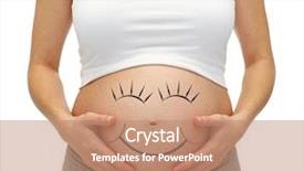  Presentation with motherhood - Audience pleasing presentation theme consisting of embarazo - pregnancy motherhood people and expectation backdrop and a coral colored foreground