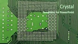  Presentation with circuit - Cool new slides with embedded software - electronic circuit plate background backdrop and a ocean colored foreground