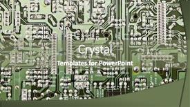  Presentation with microchips on electronic circuit board - Beautiful presentation featuring embedded software - electronic circuit plate backdrop and a gray colored foreground