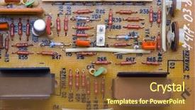  Presentation with software - Slide set featuring embedded software - electronic plate background background and a  colored foreground