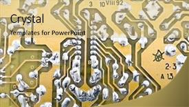  Presentation with circuit - Colorful presentation theme enhanced with embedded software - old electronic circuit plate background backdrop and a  colored foreground