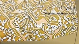  Presentation with circuit - Cool new presentation design with embedded software - old electronic circuit plate background backdrop and a coral colored foreground