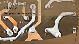  Presentation with circuit - Cool new theme with embedded software - old electronic circuit plate background backdrop and a  colored foreground