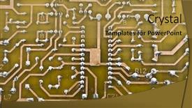  Presentation with circuit - Audience pleasing slides consisting of embedded software - old electronic circuit plate background backdrop and a gold colored foreground