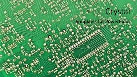  Presentation with software - Presentation theme enhanced with embedded software - old electronic circuit plate background and a ocean colored foreground