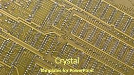  Presentation with microchips on electronic circuit board - Audience pleasing theme consisting of embedded software - old scratched electronic circuit plate backdrop and a  colored foreground