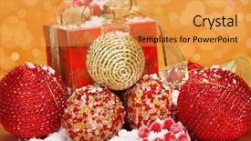  Presentation with box - PPT theme having embellishment textile - box with golden and red background and a  colored foreground