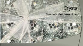  Presentation with white christmas - PPT theme having embellishment textile - christmas-tree decorations under the white background and a  colored foreground