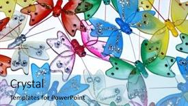  Presentation with craft - Theme enhanced with embellishment textile - craft butterflies background background and a light blue colored foreground