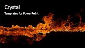  Presentation with flames - Beautiful presentation featuring ember - blazing flames over black background backdrop and a black colored foreground
