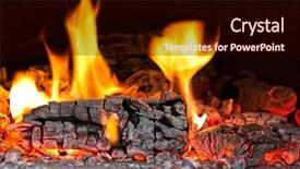  Presentation with spiral fire - Slide set having ember - image of fire inside background and a  colored foreground