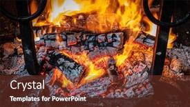  Presentation with flames - Presentation enhanced with embers-of-burning-wood background and a tawny brown colored foreground