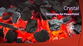  Presentation with charcoal - Slide set having embers-of-charcoal-fire background and a wine colored foreground