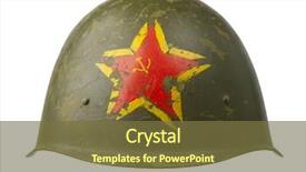  Presentation with soviet - Colorful presentation theme enhanced with emblazoned with the red star backdrop and a tawny brown colored foreground