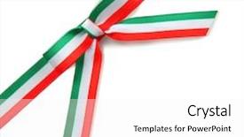  Presentation with italian flag waving - Amazing slides having emblem - ribbon bow in colors backdrop and a white colored foreground