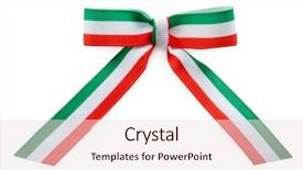  Presentation with italian - PPT theme having emblem - ribbon bow in colors background and a lemonade colored foreground