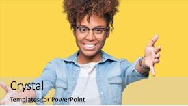  Presentation with hug - Slides having embrace - beautiful young african american woman background and a light blue colored foreground