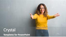  Presentation with hispanic - Slide set consisting of embrace - middle age hispanic woman background and a  colored foreground