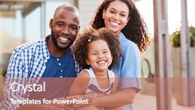  Presentation with black family - Cool new slide deck with embrace - young black family embracing outdoors backdrop and a coral colored foreground
