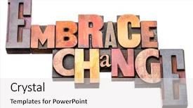  Presentation with change - Slide deck with embrace change - isolated word abstract background and a white colored foreground