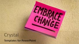  Presentation with adaptation - Beautiful slide set featuring embrace-change-handwriting backdrop and a coral colored foreground